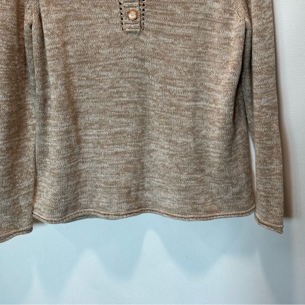 Natural Reflections Two Tone Pullover 3 Button Sweater Women’s size XL - Picture 2 of 10